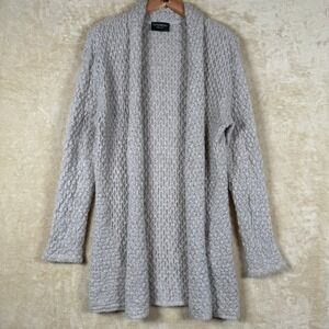 GIONFRIDDO Italy Mohair Blend Knit Cardigan Long‎ Open Front Women's Size L